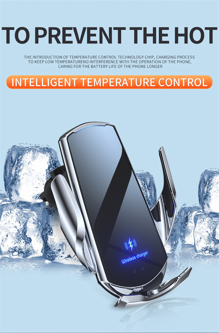 Q3 Smart Sensor Car Phone Wireless Charger 15W Fast Charging Auto-Clamping Car Phone Holder for iPhone and All Qi Enable Android