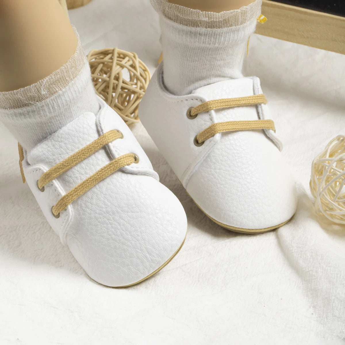 KIDSUN Toddler Baby Shoes Boys Girls Ankle Sneakers Soft Anti-Slip Sole PU Leather Moccasins Infant Newborn Prewalker First