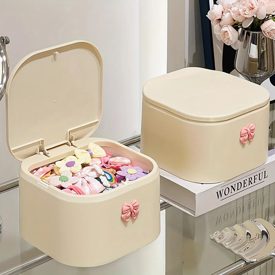 Girls Hair Accessories Organizer Large Capacity | Plastic Storage Box for Hair Clips Ponytail Holders Hair Bands