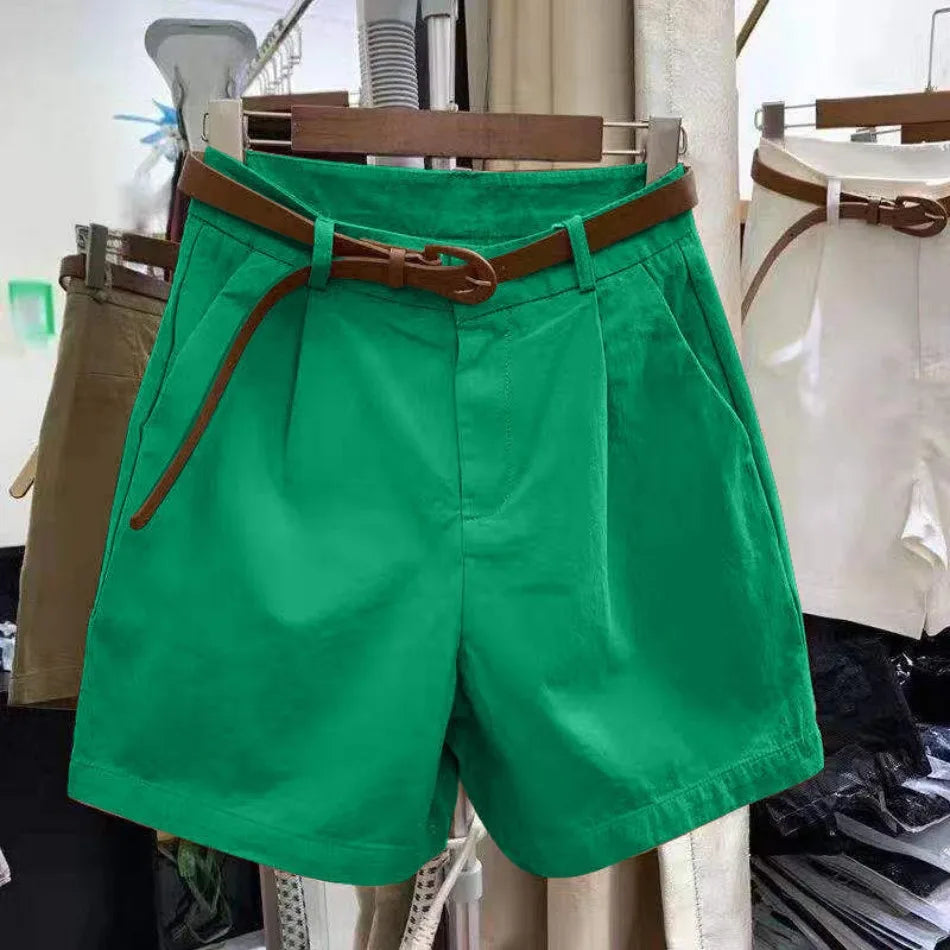 New Summer Women Shorts Loose High Waist Wide Legs Casual Five Point Shorts for Women Thin Breathable Solid Korean Fashion Pants