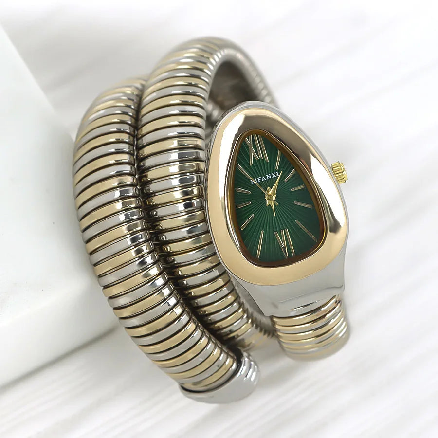 Unique Quartz Watches Women's Snake Gold Hot Sell Simple Classic Style Watch For Women Bling Luxury Ladies Watch Clock Relogio