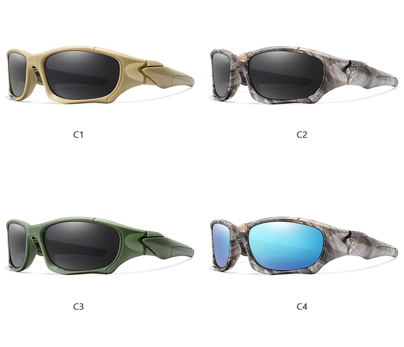 Polarized Fishing Sunglasses for Men Women Classic Camouflage Shades with UV Protection for Outdoor Driving Cycling Hiking