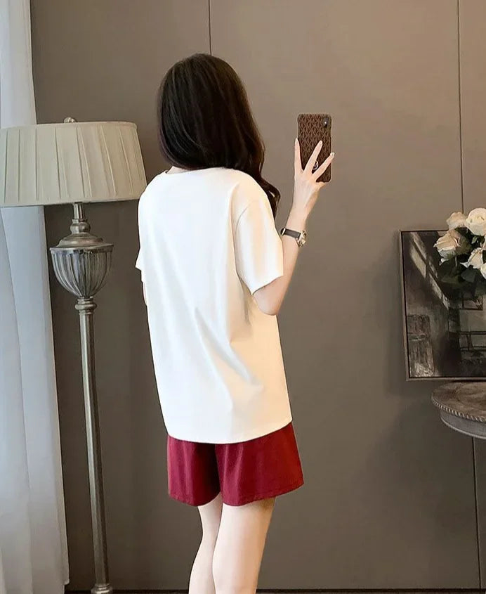 Woman Shorts Top and Bottom Short Sets for Women 2 Pieces Casual Two-piece Stylish Novelty In New Coordinated Matching Full Kit