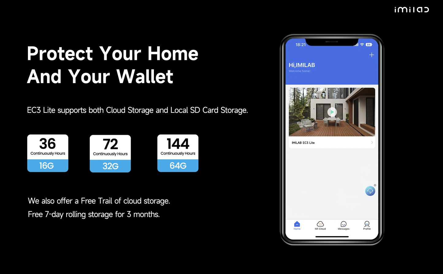 IMILAB EC3 Lite Camera Home Security Protection 2K HD Outdoor WIfi IP Smart Siren Color Night Vision CCTV Human Detection Webcam