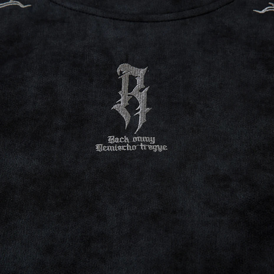 Hip Hop Harajuku Men T Shirts Embroider Vintage Loose Tee Tops Streetwear Oversized T-shirt