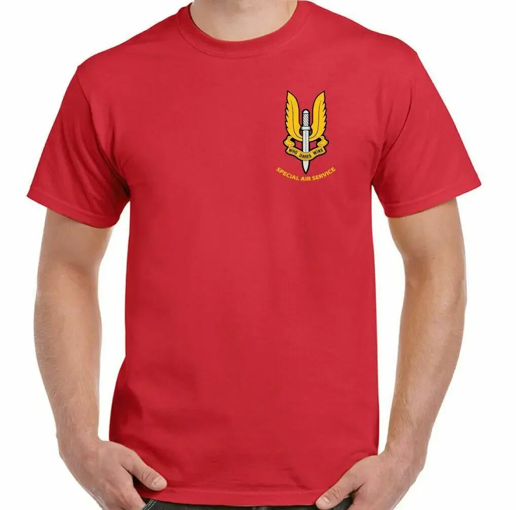 Mens SAS T-Shirt Special Air Service British Forces Elite He Who Dares Wins Men T-Shirts