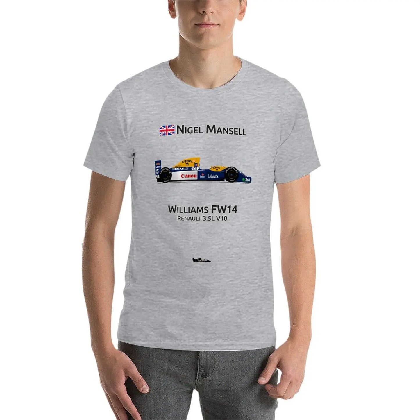 Nigel Mansell - Williams FW14 T-Shirt heavyweight t shirts oversized t shirt big and tall t shirts for men