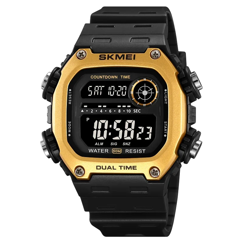 SKMEI 2126 Digital Countdown Sports Watches for Men LED Display Waterproof Stopwatch Mens Wristwatch Alarm Clock montre homme