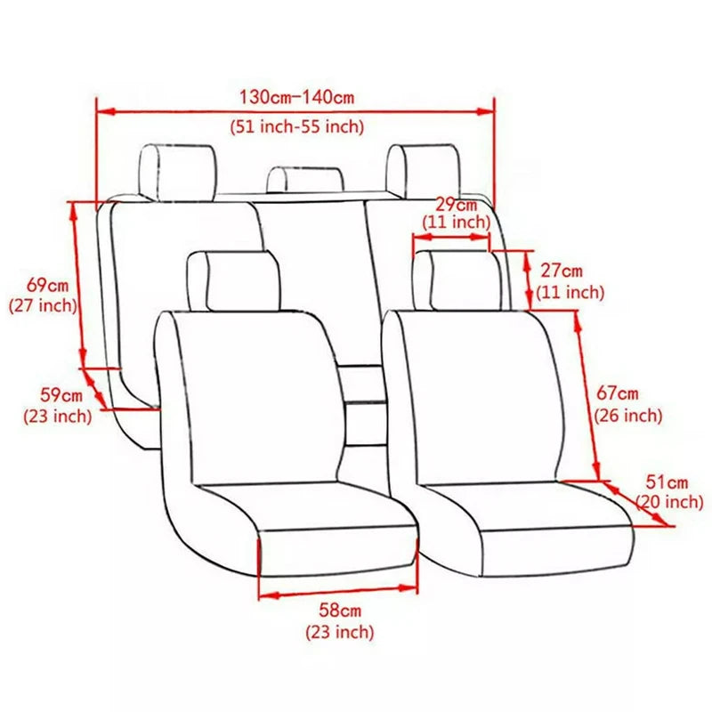 Car Seat Cover Breathable PU Leather Full Surrounded Seat Protector Universal Vehicle Seat Cushion Suitable For Most Cars