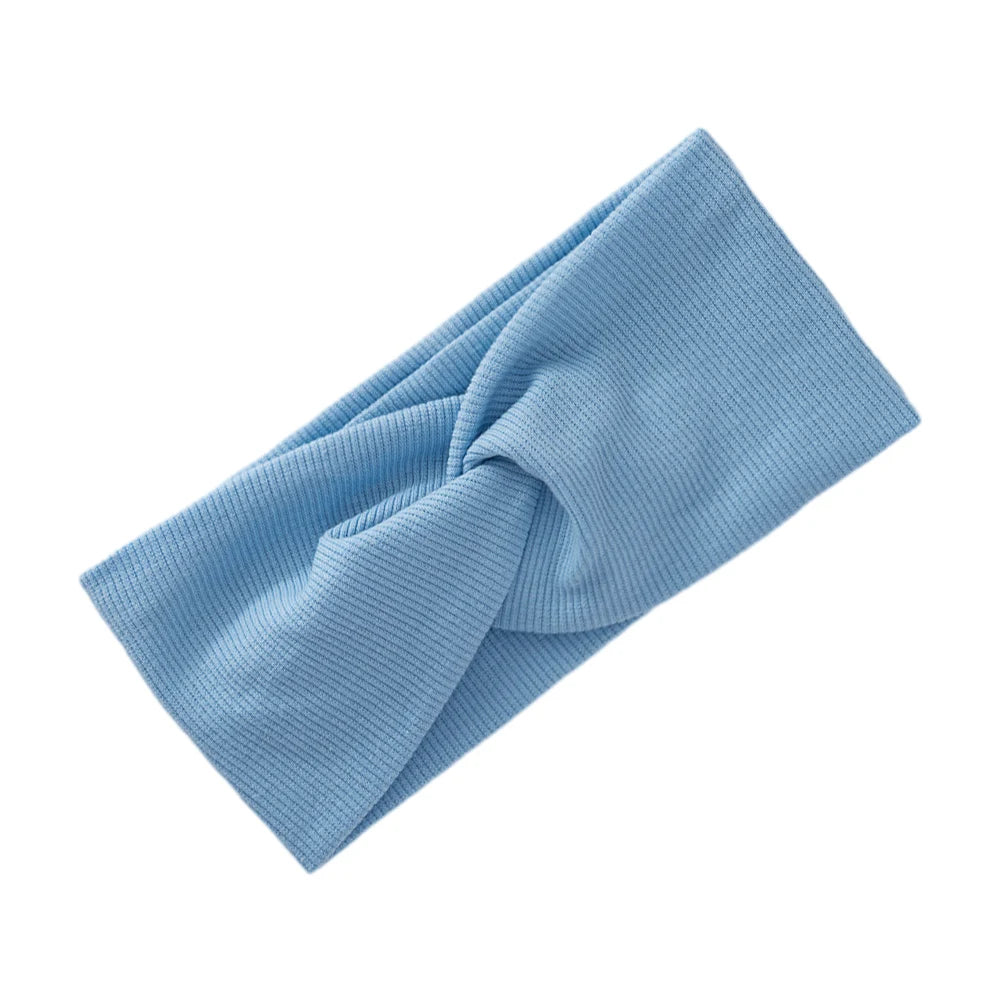 Kids Yoga Bandana Sport Headbands Ribbed Twist Hairbands for Baby Girls Solid Headwraps Newborn Headwear Hair Accessories