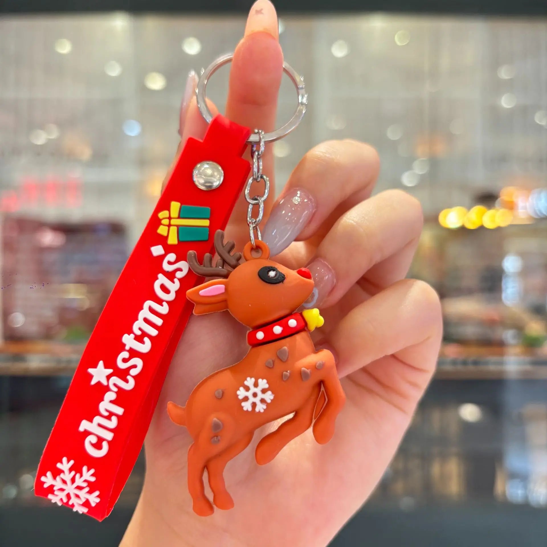 Christmas Gift 2025 Cute Santa Keychain Cartoon Pendant for Bag Car Keys Decor Stocking Stuffer for Kids Children Daughter Son