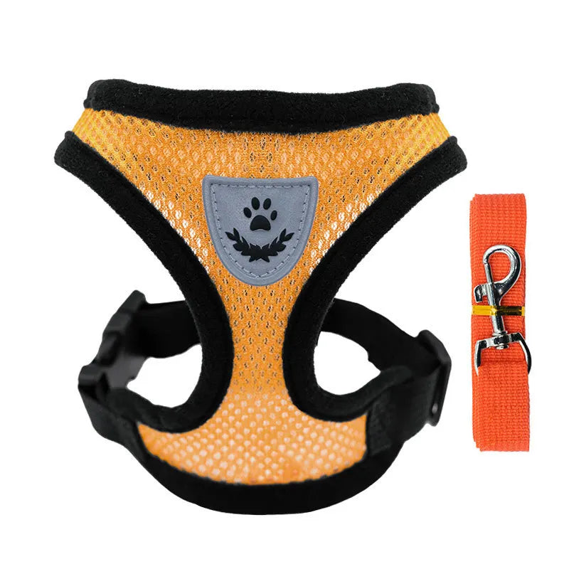 Summer small dog pet chest and back breathable dog chest and back suit cat outdoor traction rope child collar