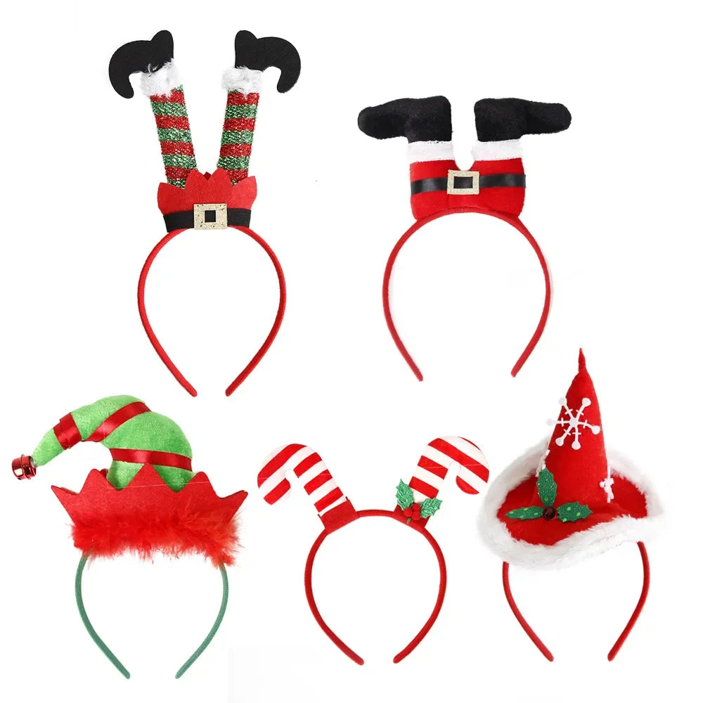 Christmas Cosplay Hair Hoop Merry Christmas Xmas Hat Santa Claus Leg Girl Boys Festival Party Headband Women Men Head Decoration