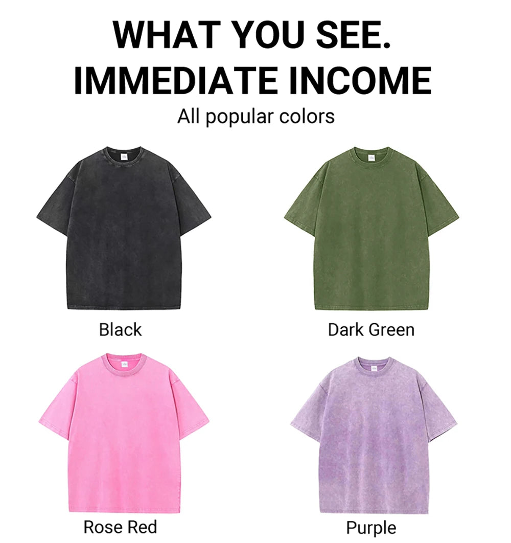 Licking Toads Printing Washed Men T Shirts Casual Stree Hip Hop Tees Breathable Soft Cotton Sport Loose Short Sleeve Unisex