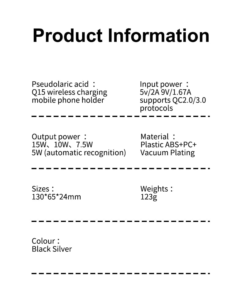 Universal All Mobile Phone Charging Car Phone Holder Wireless Charger Automatic Car Cell Phone Holder Vent Clip Accessories