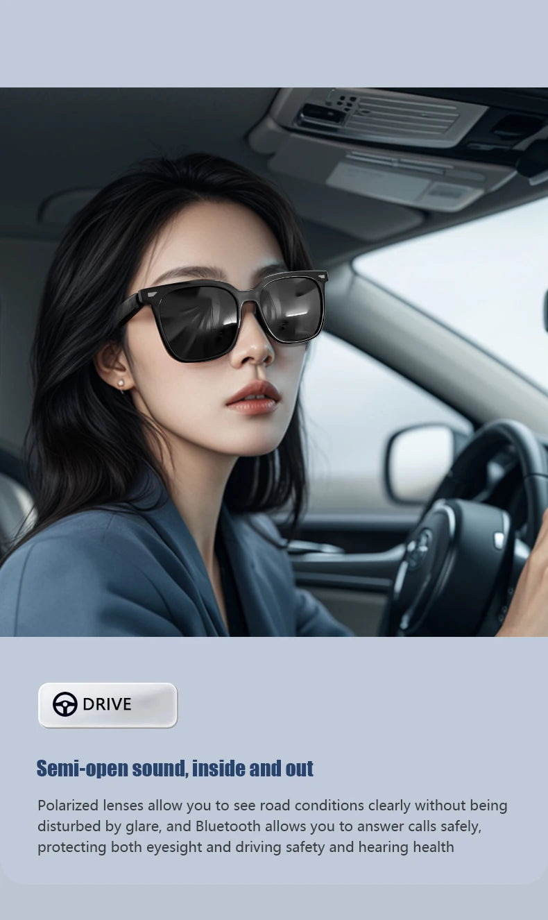 Smart Glasses With Automatic Adjustment Wireless Bluetooth Headset Outdoor Cycling Sunglasses Man Woman Waterproof Smart Glasses