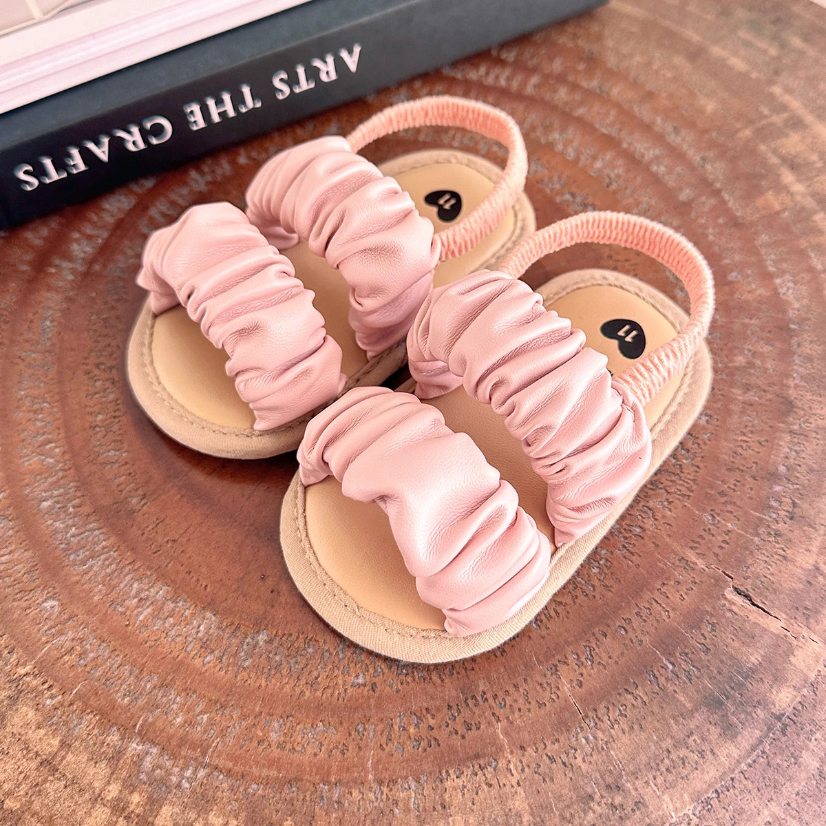 Baby Boys Girls Sandals Soft Sole Summer Infant Wedding Dress Flat Shoes Beach Sandal Newborn Crib Shoes First Walkers