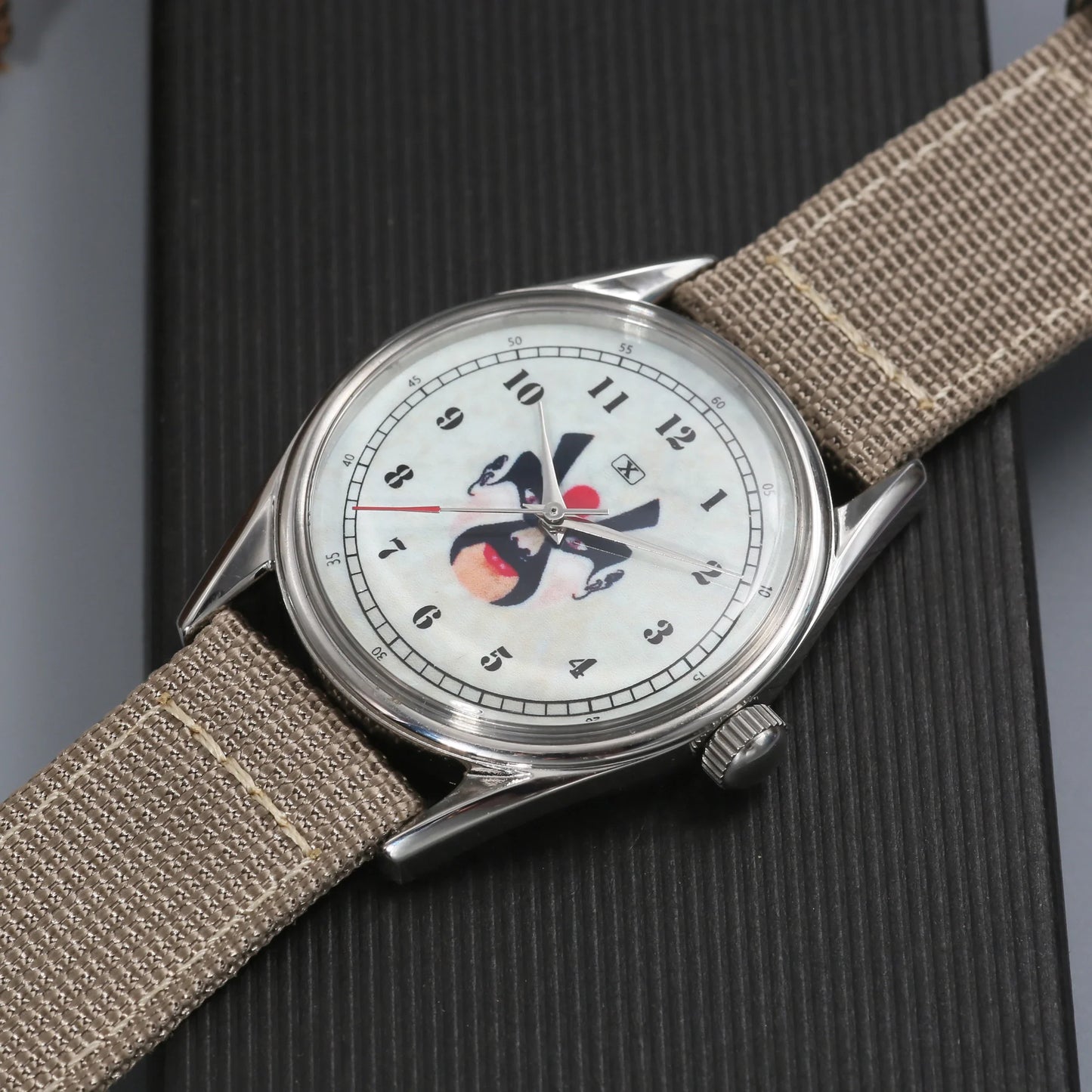 Chinese Traditional Sichuan Opera Watch 38MM Men's Mechanical Timepiece Enamel Dial Shanghai 7120 Manual Movement Gift for Men