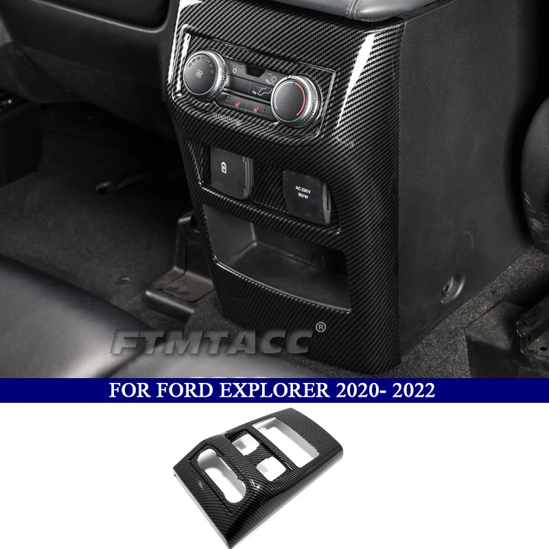 Car Accessories for Ford Explorer 2020 2021 2022 2023 ABS Carbon Fiber Interior Kit  Dashboard Console Decoration Cover Trim