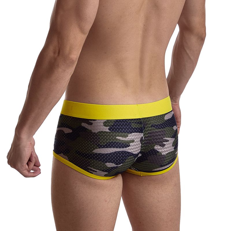 Sexy Underwear Men Boxer Briefs Cueca Gay Male Panties Mesh Camouflage Fashion Men Under Wear Lingerie Underpants Pouch Shorts