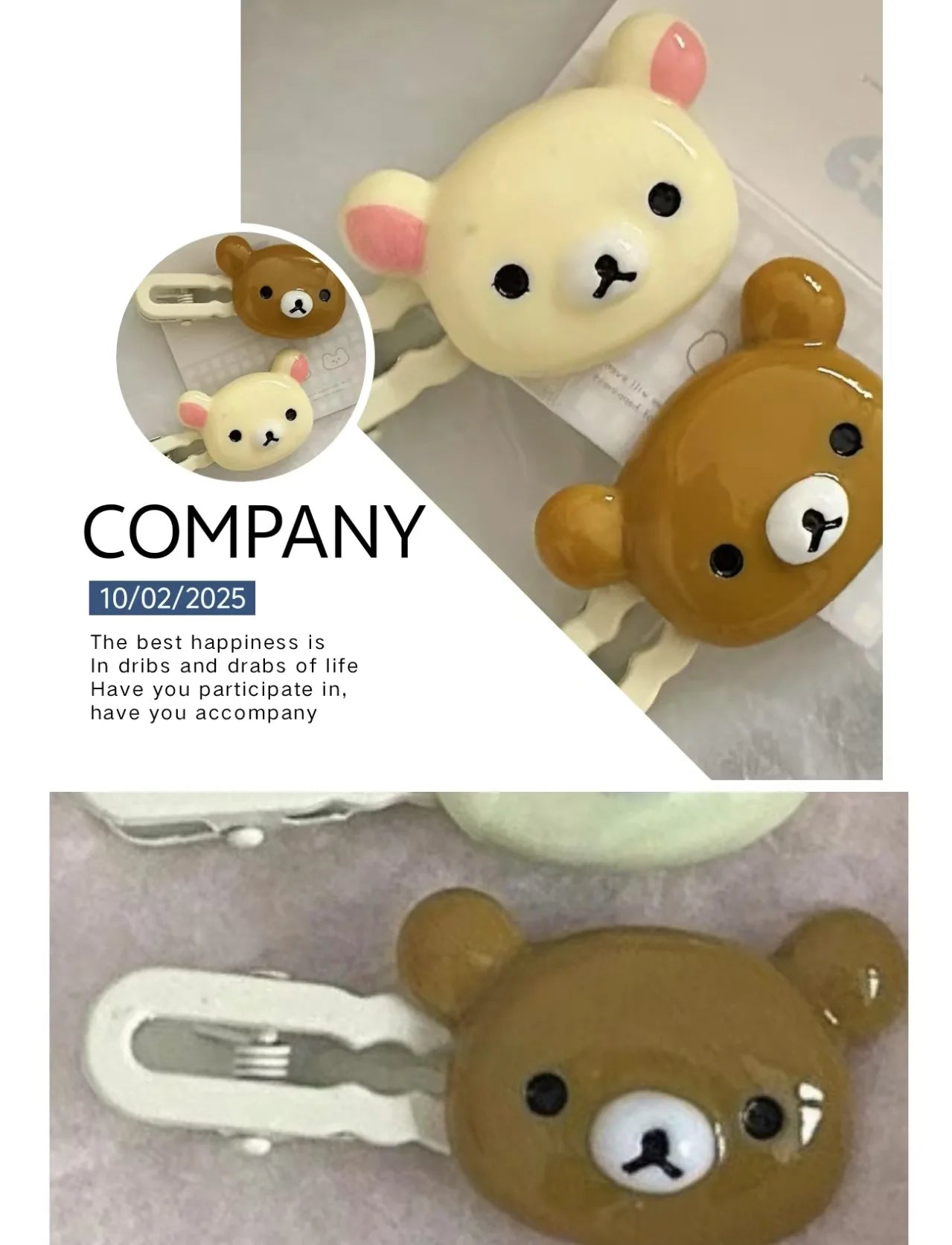 Rilakkuma Hair Clips for Girls Kawaii Relax Bear Hairpin Women Bangs Bobby Pin Fashion Duckbill Clip Kids Hairs Ornaments Gift