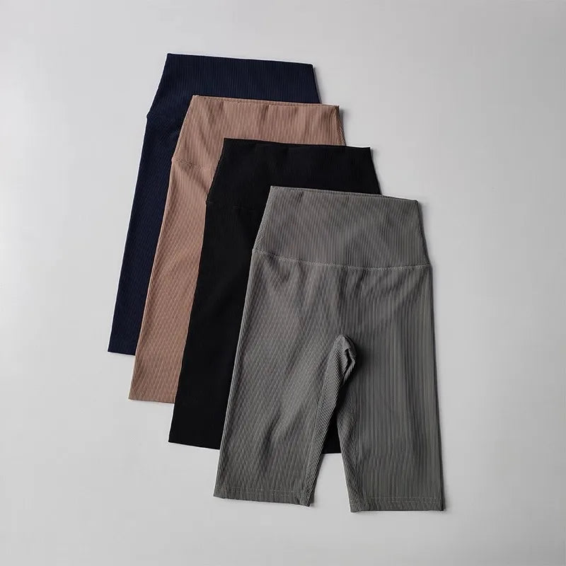 Women Shorts Sports For Women New Cycling Ribbed Jogging Fitness High Waist Push Up Gym Shorts Leggings  Yoga Shorts Short Pants