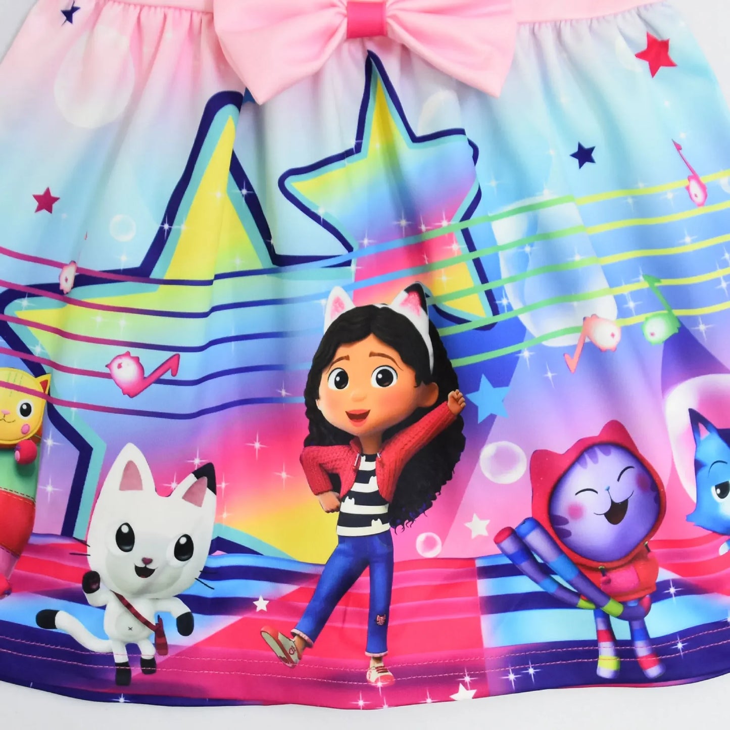 Gabby's Dollhouse Kids Clothes Summer Baby Girls Cute Princess Dress Cartoon Gabby Cats Toddler Girls Birthday Party Dresses