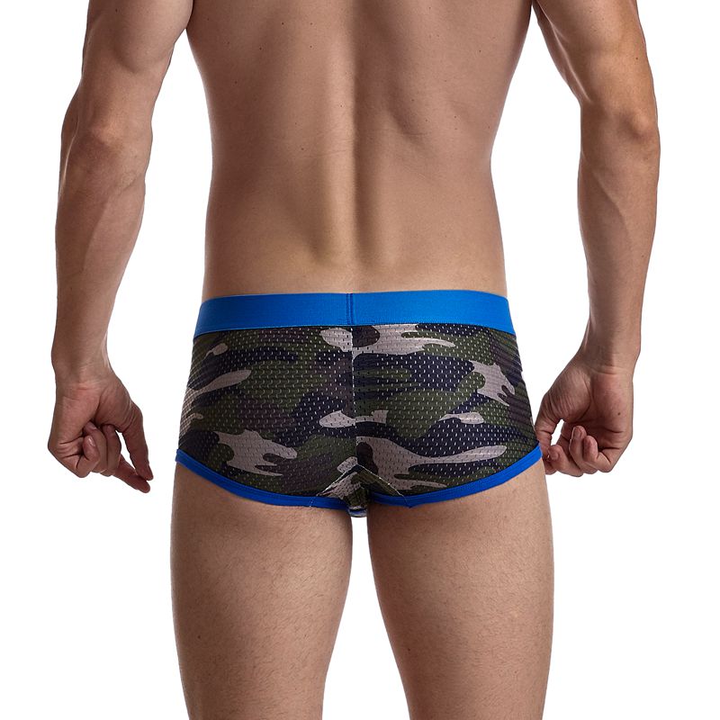 Sexy Underwear Men Boxer Briefs Cueca Gay Male Panties Mesh Camouflage Fashion Men Under Wear Lingerie Underpants Pouch Shorts