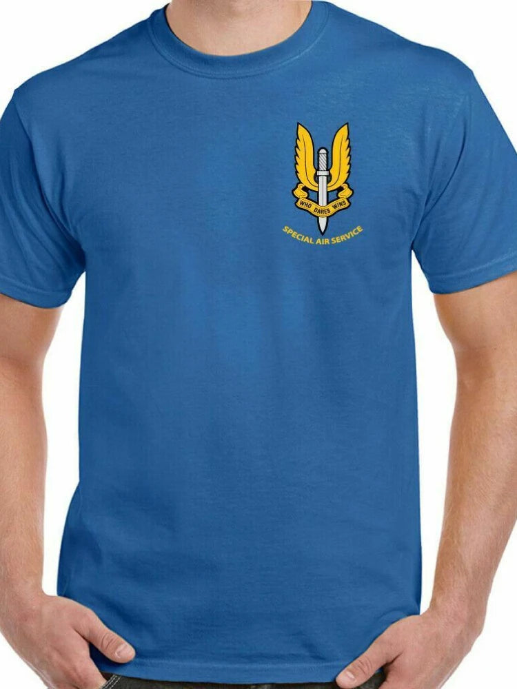 Mens SAS T-Shirt Special Air Service British Forces Elite He Who Dares Wins Men T-Shirts