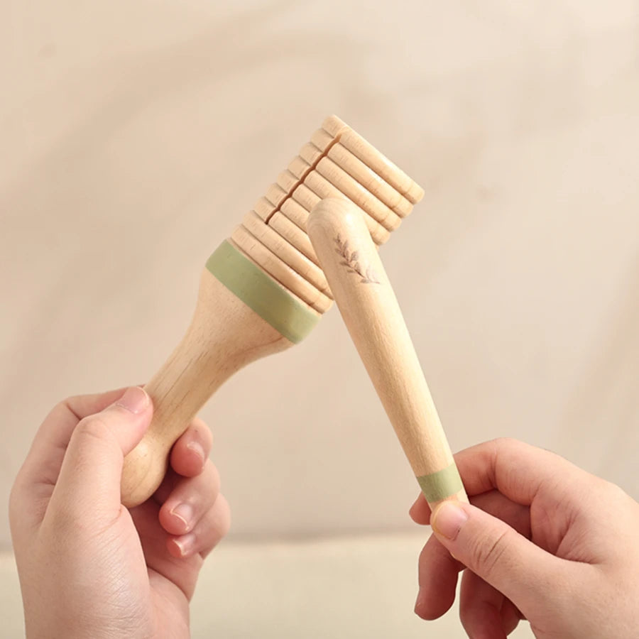 Kids Wooden Montessori Toys Musical Instruments Rattle Toys Wooden Squirrel Percussion Instruments Preschool Educational Toys