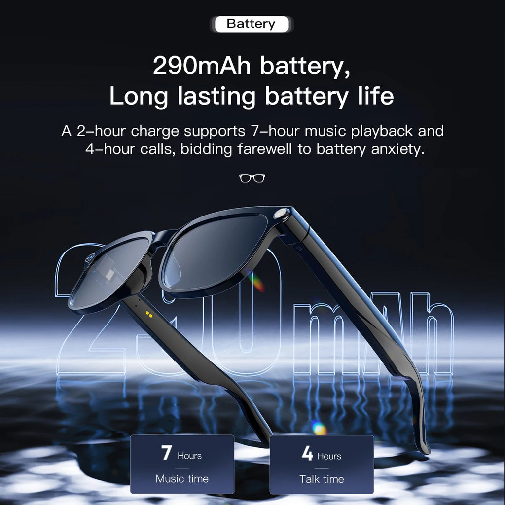 2025 800W Camera Smart Glasses  AI Translation ChatGPT Voice Assistant BT Call Music Earphones Video Recording for iPhone Xiaomi