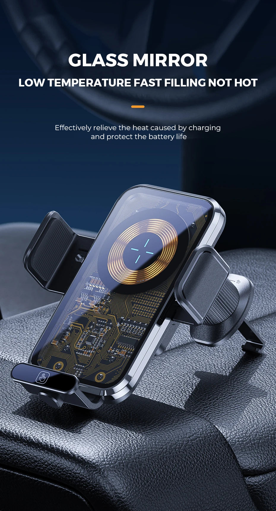 Wireless Car Charger, Fast Charging Phone Holder BothLin 3 in 1 Phone Mount Auto Clamping Car Accessories