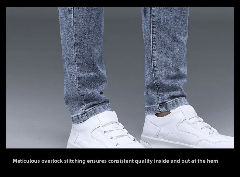 Fleece Thermal Autumn Winter Denim Jeans for Men Pants Warm Thicken Straight Stretch Clothing Fashion Street Causal Denim Pants