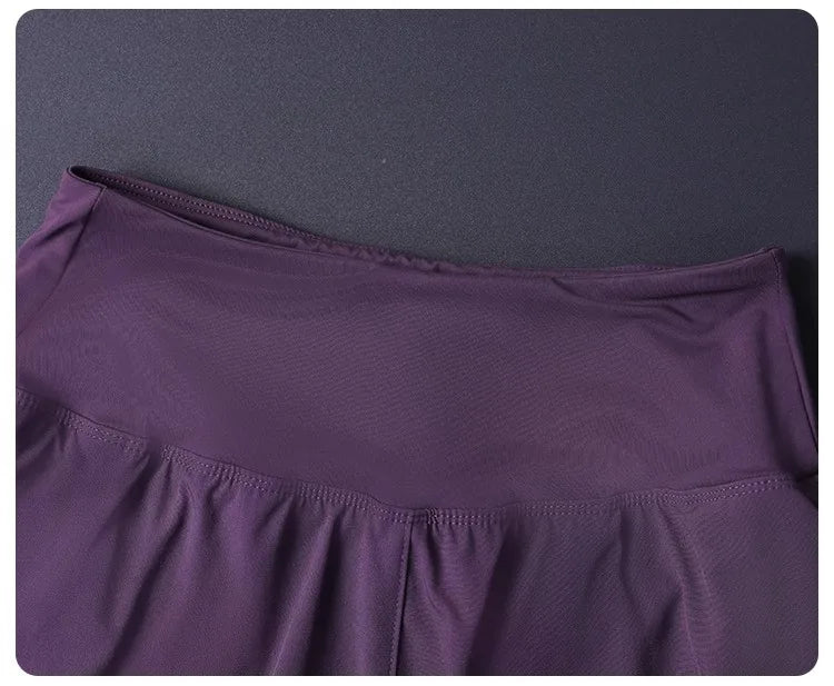 Women's 2 in 1 Shorts with Pockets - Lightweight Breathable Loose Anti-Disclosure Split Side for Yoga Running Gym