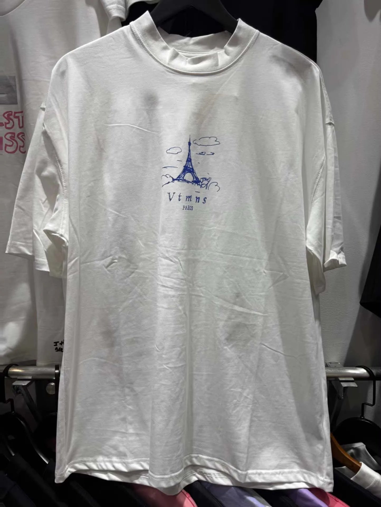 Top Version 1:1 VT Paris Very Expensive T-shirt Printed Women Men T shirts tees Hiphop Oversized HeavyCotton Men T-shirt