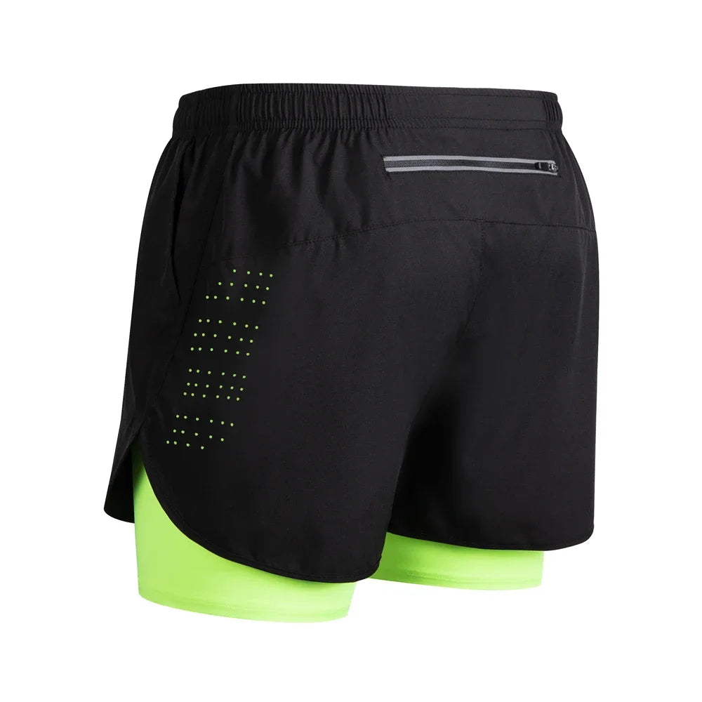 New Men's Running Shorts casual Sports Shorts 2 In 1 Quick Dry Workout Training Fitness Jogging Short Pants Summer Men Shorts