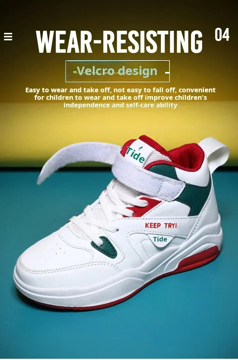 Children Basketball Kids Shoes New Children Sneakers Child Shoes High-Quality Durable Light Breathable Soled Anti-Slip Trainer