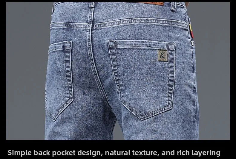 Fleece Thermal Autumn Winter Denim Jeans for Men Pants Warm Thicken Straight Stretch Clothing Fashion Street Causal Denim Pants