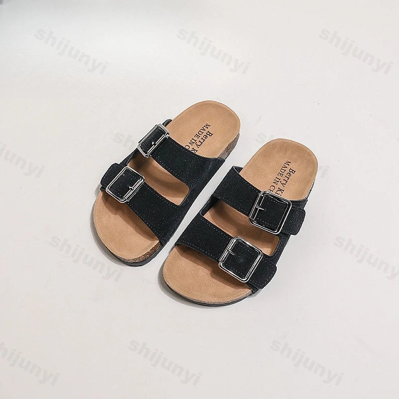 Children Sandals 2025 Girls Boys Summer New Fashion Korean Soft Sole Anti-slippery Versatile Kids Slippers Open-toe Beach Shoes