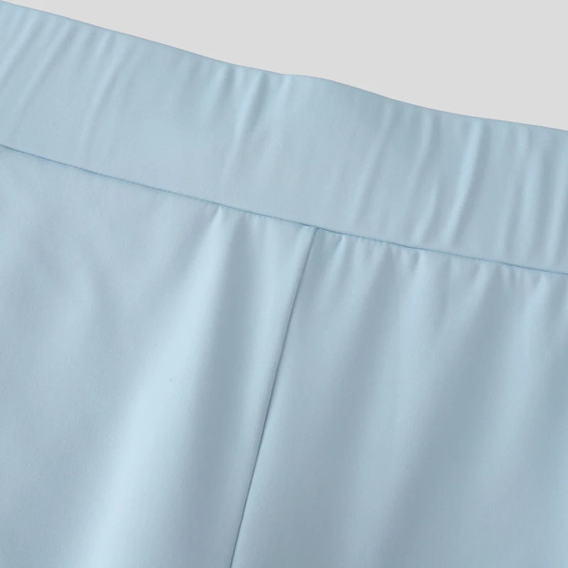 INCERUN Men Shorts Solid Color Elastic Waist Joggers Quick-dry Men Bottoms Streetwear Summer Workout 2025 Casual Male Shorts