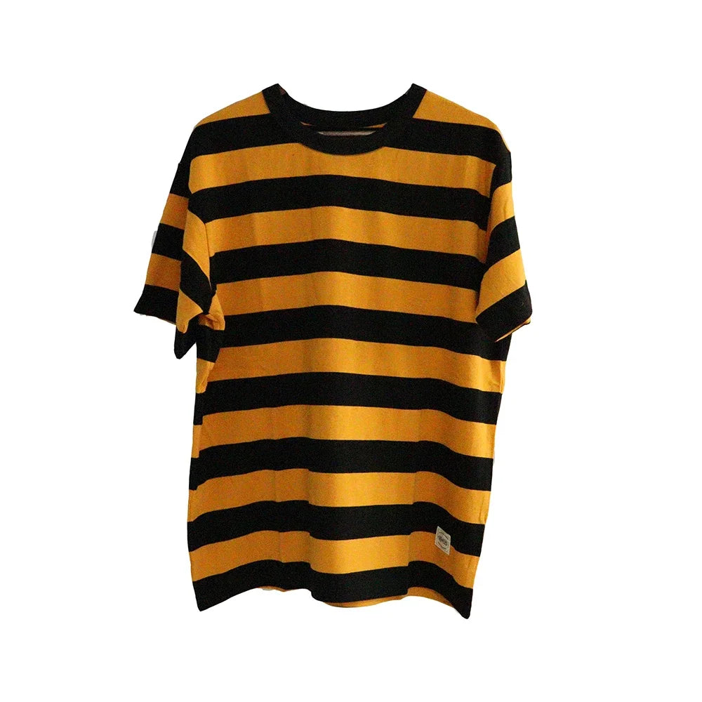 Summer Fashion Short Sleeve T-shirts For Men Classical Zebra Striped Heavy Thick Tees Male Casual Large Size Loose Pullover Tops