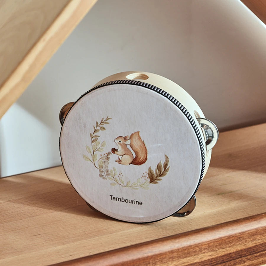 Kids Wooden Montessori Toys Musical Instruments Rattle Toys Wooden Squirrel Percussion Instruments Preschool Educational Toys