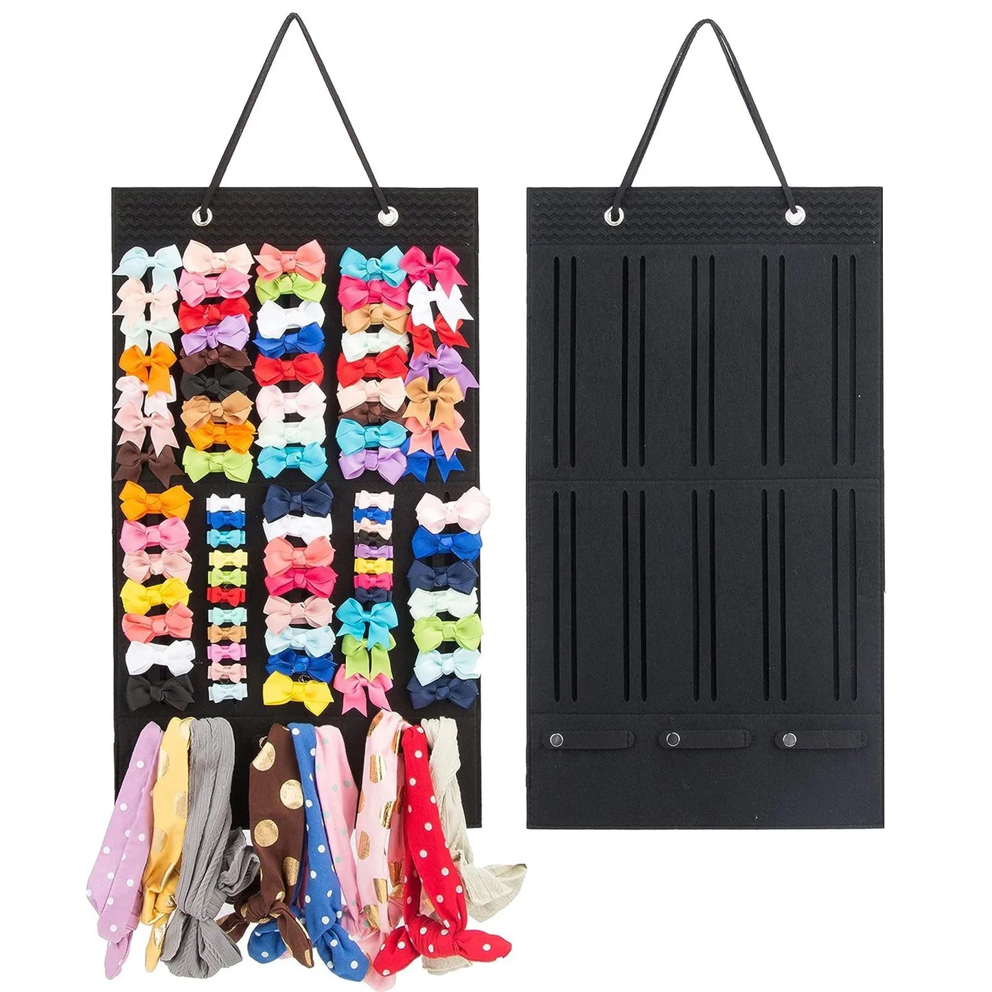 Hair Bows Holder, Large Capacity Hair Clips Storage Hanger Baby Accessory Display Sturdy Rope Wall Hanging For Girls Room Decors