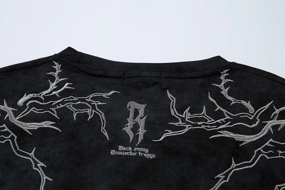 Hip Hop Harajuku Men T Shirts Embroider Vintage Loose Tee Tops Streetwear Oversized T-shirt