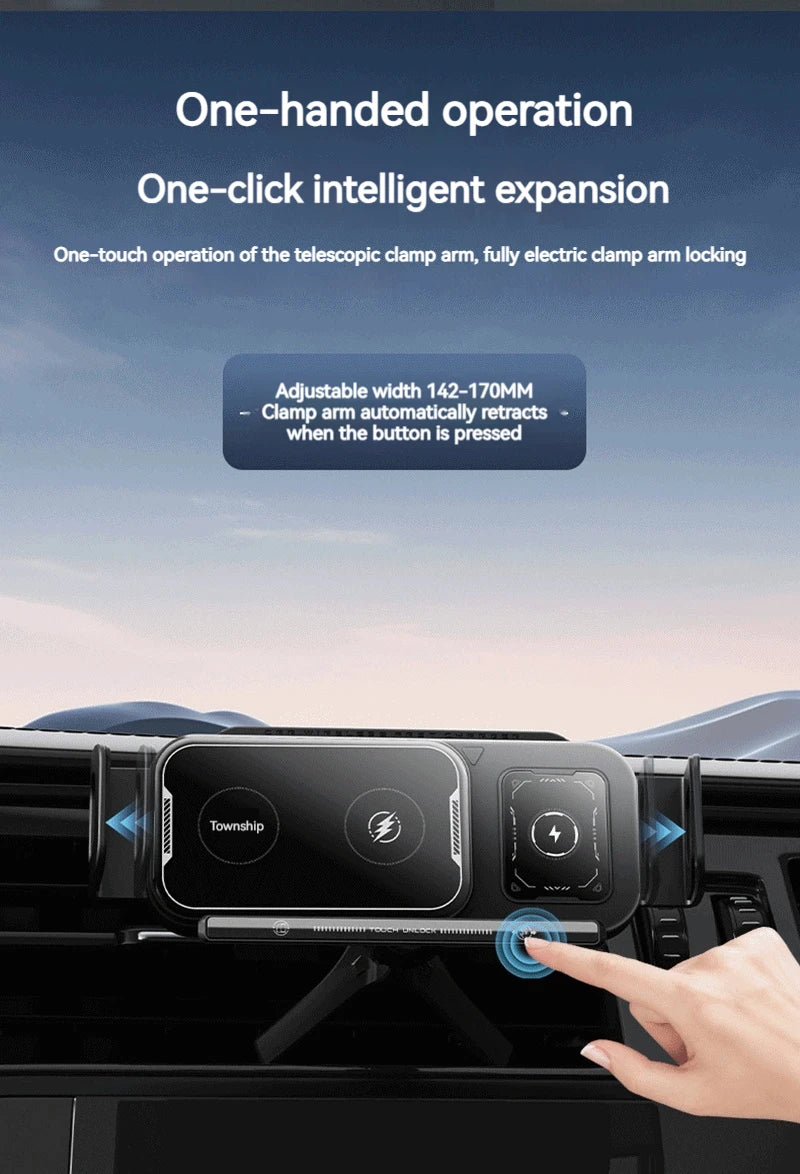 15W Universal Car Phone Wireless Charger Holder 360° Rotation Mount for Samsung Galaxy Fold 6 5 4 3 Z Flip S25 S24 Iphone 16 15