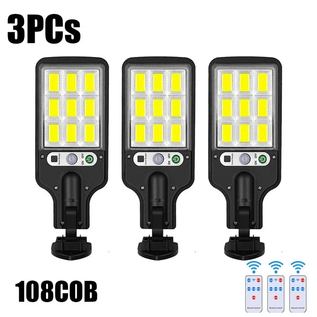 Solar Street Lights Outdoor, Solar Lamp With 3 Light Modes Waterproof Motion Sensor Security Lighting for Garden Patio Path Yard