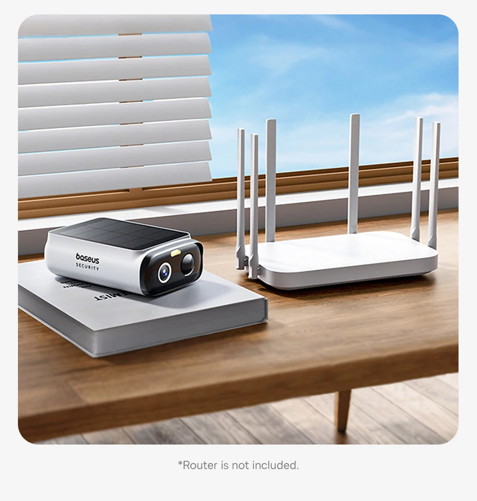 Baseus Security S1 Lite Solar Security Camera Wireless Outdoor Camera Continuous Power 2K Resolution 135°FOV IP67 Wifi Camera