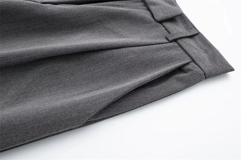 MUJER 2025 Women's Pants Beige Grey Black Wide Leg Pants Women High Waist Baggy Pants Woman Fashion Summer Office Trousers