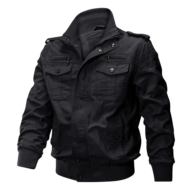 New Autumn Men  Jackets Thin version Warm Casual Coats Balck Jackets High Quality Male Multi-pocket Cargo Jackets And Coats 6XL