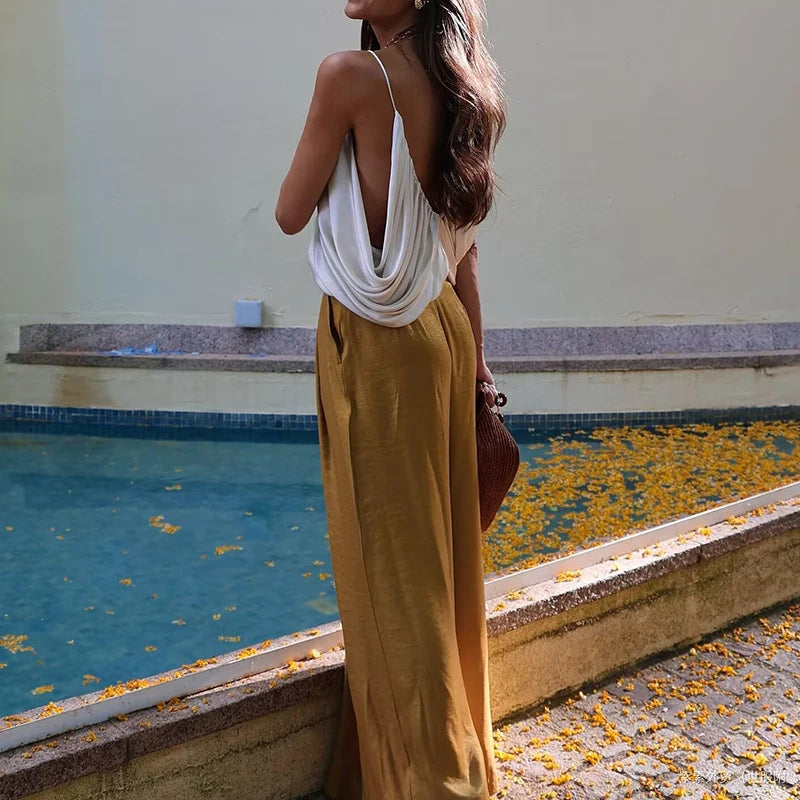 Women's 2025 New Summer Pants Fashion Slim Street Women's High Waist Wide-Leg Pantss Chic Youth Elegant Summer Travel Pants